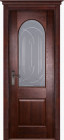 Фото Дверь Чезана МАХАГОН (700мм, ПОС, мателюкс графит фрезерованное, 2000мм, 40мм, натуральный массив дуба, махагон, )