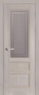 Фото Дверь Аристократ № 2 ГРЕЙ (900мм, ПОС, каленое с узором, 2000мм, 40мм, натуральный массив дуба, грей, )