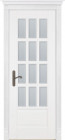 Фото Дверь Лондон структ. БЕЛАЯ ЭМАЛЬ (800мм, ПОС, мателюкс осветленный с фацетом, 2000мм, 40мм, массив дуба DSW структурир., белая эмаль, )