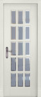 Фото Дверь Лондон-2 ольха ГРЕЙ (800мм, ПОС, мателюкс осветленный с фацетом, 2000мм, 40мм, натуральный массив ольхи, грей, )