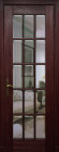 Фото Дверь Британия МАХАГОН (700мм, ПОС, прозрачный фацет , 2000мм, 40мм, натуральный массив дуба, махагон, )