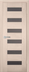 Фото Дверь Хай-Тек № 1 КРЕМ (700мм, ПОЧ, мателюкс графит, 2000мм, 40мм, натуральный массив дуба, крем, )