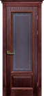 Фото Дверь Аристократ № 4 структур. МАХАГОН (900мм, ПОС, каленое с узором, 2000мм, 40мм, массив дуба DSW структурир., махагон, )