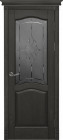 Фото Дверь Лео ЭЙВОРИ БЛЕК (800мм, ПОС, мателюкс графит фрезерованное, 2000мм, 40мм, натуральный массив ольхи, эйвори блек, )