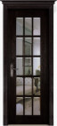 Фото Дверь Британия ВЕНГЕ (900мм, ПОС, прозрачный фацет , 2000мм, 40мм, натуральный массив дуба, венге, )