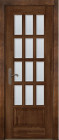 Фото Дверь Лондон АНТИЧНЫЙ ОРЕХ (900мм, ПОС, мателюкс осветленный с фацетом, 2000мм, 40мм, натуральный массив дуба, античный орех, )