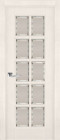 Фото Дверь Лондон-2 ольха СЛОНОВАЯ КОСТЬ (600мм, ПОС, мателюкс осветленный с фацетом, 2000мм, 40мм, натуральный массив ольхи, слоновая кость, )