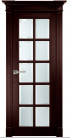 Фото Дверь Британия МАХАГОН (600мм, ПОС, прозрачный фацет , 2000мм, 40мм, натуральный массив дуба, махагон, )