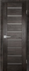 Фото Дверь Хай-Тек № 3 ЭЙВОРИ БЛЕК (700мм, ПОЧ, мателюкс графит, 2000мм, 40мм, натуральный массив дуба, эйвори блек, )