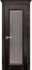 Фото Дверь Аристократ № 5 ольха ВЕНГЕ (700мм, ПОС, каленое с узором, 2000мм, 40мм, натуральный массив ольхи, венге, )