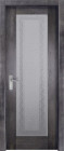 Фото Дверь Хай-Тек № 2 структ. ЭЙВОРИ БЛЕК (600мм, ПОС, каленое с узором, 2000мм, 40мм, массив дуба DSW структурир., эйвори блек, )