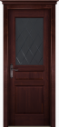Фото Дверь Валенсия МАХАГОН (800мм, ПОС, мателюкс графит фрезерованное, 2000мм, 40мм, натуральный массив ольхи, махагон, )