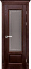 Фото Дверь Аристократ № 4 ольха МАХАГОН (900мм, ПОС, каленое с узором, 2000мм, 40мм, натуральный массив ольхи, махагон, )