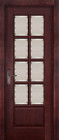 Фото Дверь Лондон ольха МАХАГОН (600мм, ПОС, мателюкс осветленный с фацетом, 2000мм, 40мм, натуральный массив ольхи, махагон, )