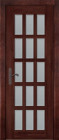 Фото Дверь Лондон-2 структ. МАХАГОН (800мм, ПОС, мателюкс осветленный с фацетом, 2000мм, 40мм, массив дуба DSW структурир., махагон, )