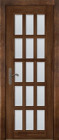 Фото Дверь Лондон-2 структ. АНТИЧНЫЙ ОРЕХ (800мм, ПОС, мателюкс осветленный с фацетом, 2000мм, 40мм, массив дуба DSW структурир., античный орех, )