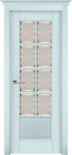 Фото Дверь Лондон СКАЙ (700мм, ПОС, мателюкс осветленный с фацетом, 2000мм, 40мм, натуральный массив дуба, скай, )