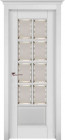 Фото Дверь Лондон структ. БЕЛАЯ ЭМАЛЬ (600мм, ПОС, мателюкс осветленный с фацетом, 2000мм, 40мм, массив дуба DSW структурир., белая эмаль, )