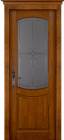 Фото Дверь Бристоль МЕД (800мм, ПОС, мателюкс графит фрезерованное, 2000мм, 40мм, натуральный массив ольхи, мед, )