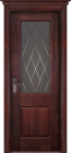 Фото Дверь Классика № 2 МАХАГОН (800мм, ПОС, мателюкс графит фрезерованное, 2000мм, 40мм, натуральный массив дуба, махагон, )