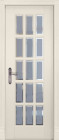 Фото Дверь Лондон-2 СЛОНОВАЯ КОСТЬ (800мм, ПОС, мателюкс осветленный с фацетом, 2000мм, 40мм, натуральный массив дуба, слоновая кость, )
