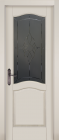 Фото Дверь Лео структур. СЛОНОВАЯ КОСТЬ (700мм, ПОС, мателюкс графит фрезерованное, 2000мм, 40мм, натуральный массив сосны структурир., слоновая кость, )