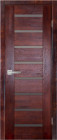 Фото Дверь Хай-Тек № 3 МАХАГОН (700мм, ПОЧ, мателюкс графит, 2000мм, 40мм, натуральный массив дуба, махагон, )