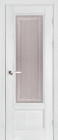 Фото Дверь Аристократ № 4 ВАЙТ  (700мм, ПОС, каленое с узором, 2000мм, 40мм, натуральный массив дуба, вайт, )