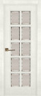 Фото Дверь Лондон-2 ГРЕЙ (600мм, ПОС, мателюкс осветленный с фацетом, 2000мм, 40мм, натуральный массив дуба, грей, )