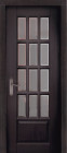 Фото Дверь Лондон ВЕНГЕ (800мм, ПОС, мателюкс осветленный с фацетом, 2000мм, 40мм, натуральный массив дуба, венге, )