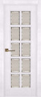 Фото Дверь Лондон-2 ВАЙТ (600мм, ПОС, мателюкс осветленный с фацетом, 2000мм, 40мм, натуральный массив дуба, вайт, )