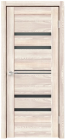 Фото Дверь X-LINE 6 клен крем (600мм, ПОС, лакобель черное, 2000мм, 40мм, экошпон, клен крем)